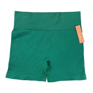 Colsie XL X-Large Green Seamless Ribbed Bike Shorts Loungewear Womens